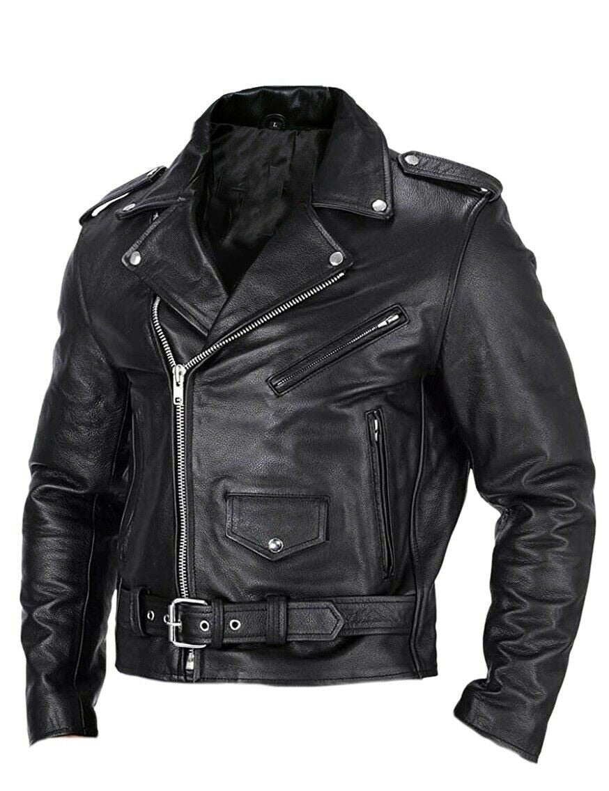 Winston | Men's Belted Faux Leather Motorcycle Jacket