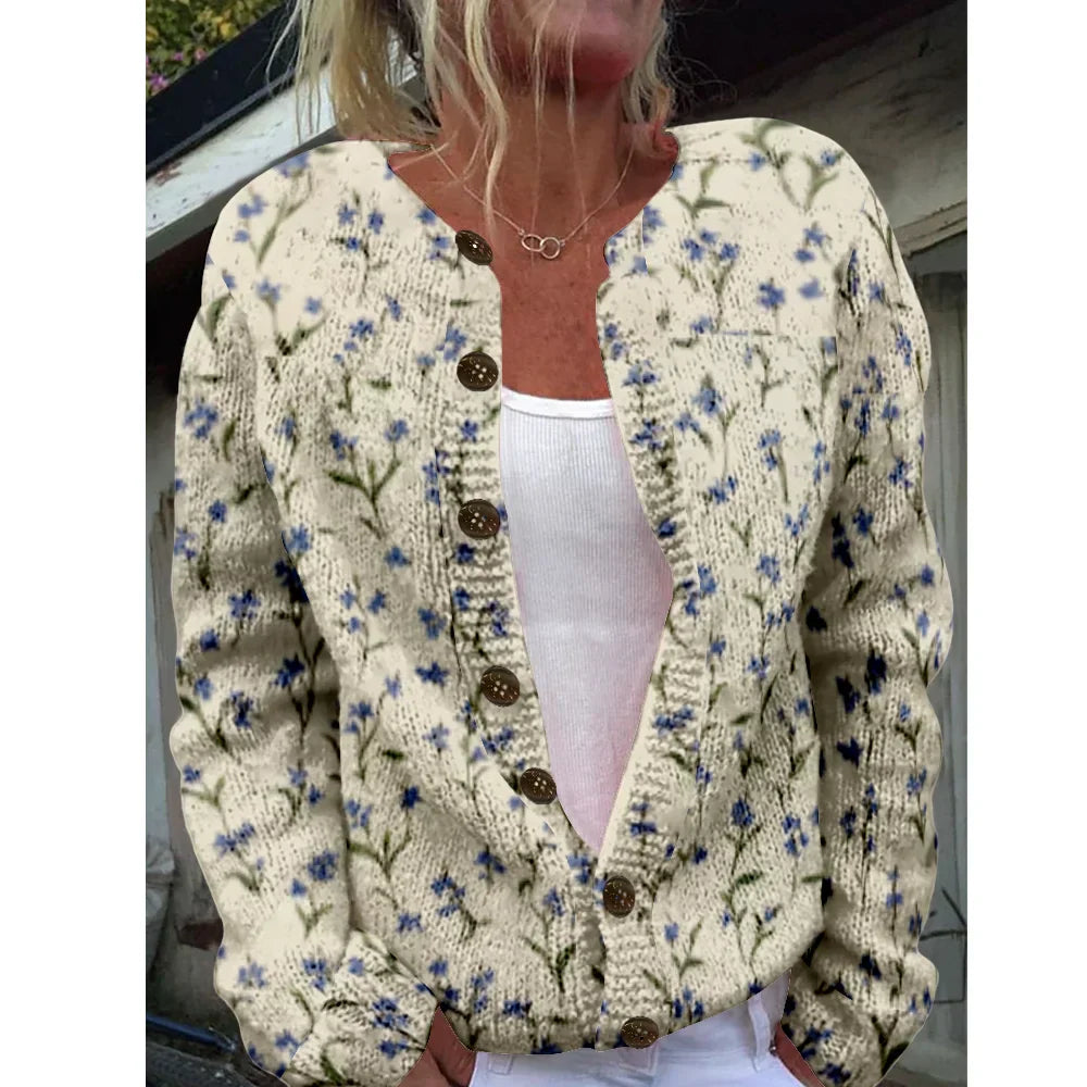 Carmen | colored cardigan with floral print