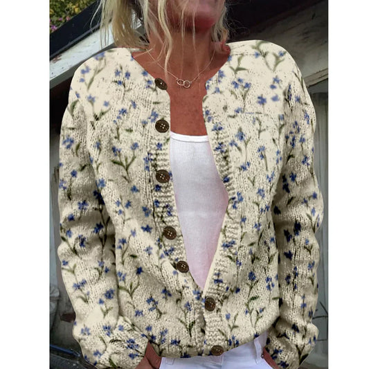 Carmen | colored cardigan with floral print