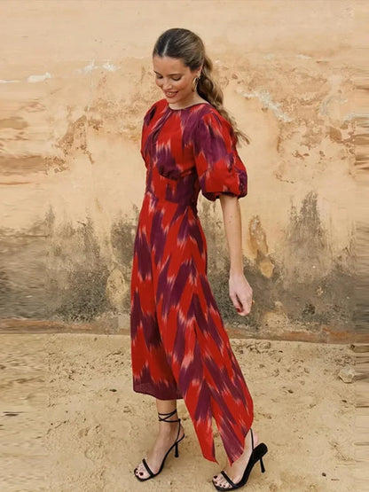 Natasha | Elegant Maxi Dress with Balloon Sleeves for Women