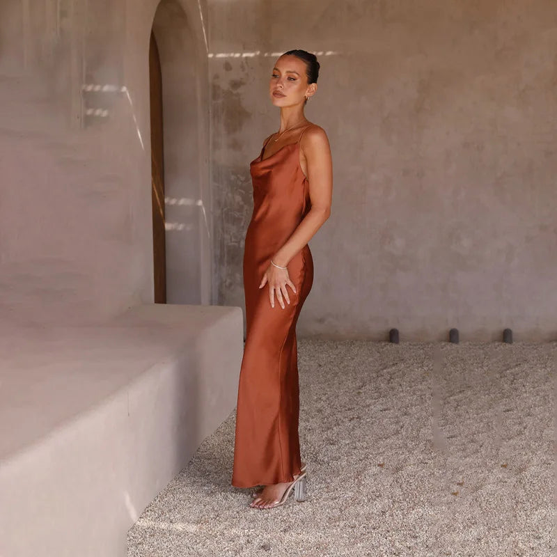 Christina® | Long satin dress