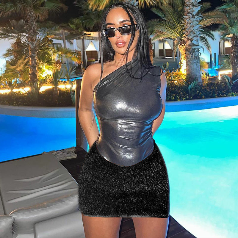 Angelica® | Two-piece evening dress mini skirt for women
