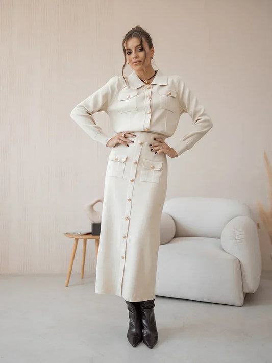 Aranza® | Elegant knitted blazer skirt