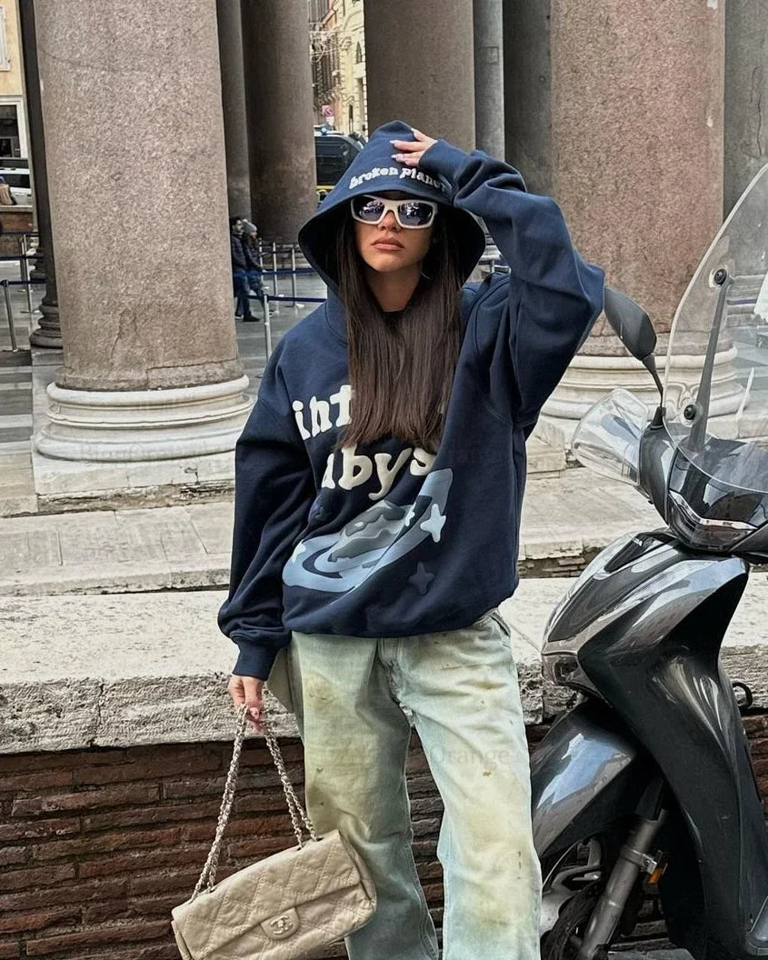 Blanca® | Women's oversized embossed print hoodie with cotton lining