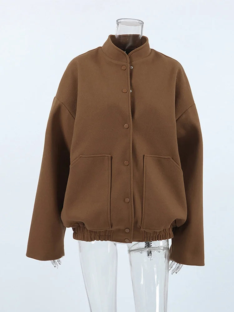 Brenda® | Women's wool coat with stand-up collar
