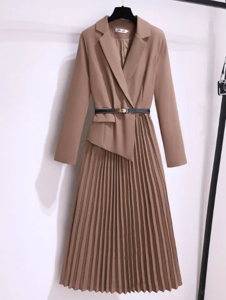 Nicole | Women's Pleated A-Line Midi Dress