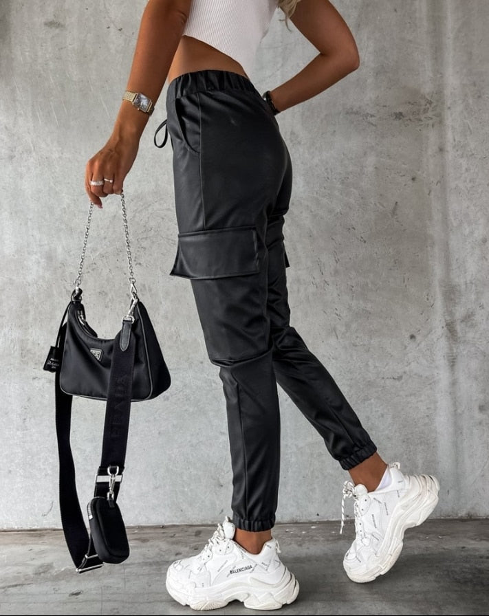 Bari® | Cargo Pant Cargopant In Lederoptik