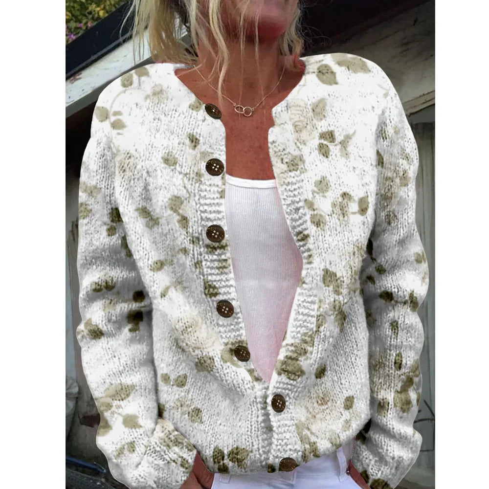 Belén | Knitted cardigan with subtle spot print