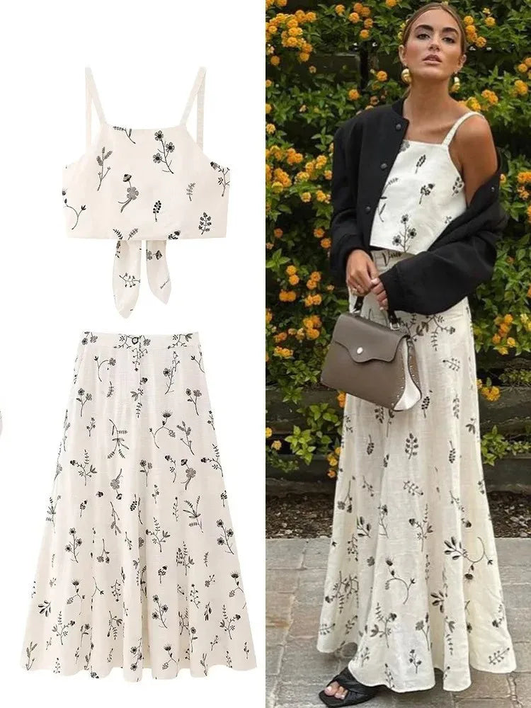 Caridad® | Floral top and skirt set