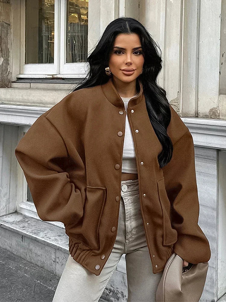 Brenda® | Women's wool coat with stand-up collar