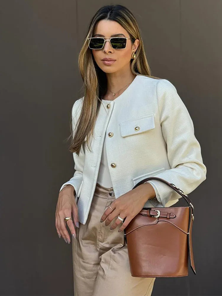 Elizabeth® | Classic Tweed Blazer Autumn Fashion