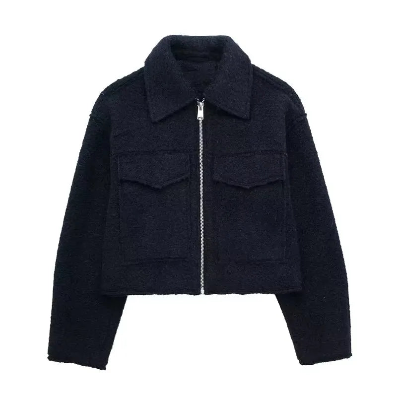 Clara® | Gray jacket with zip pockets