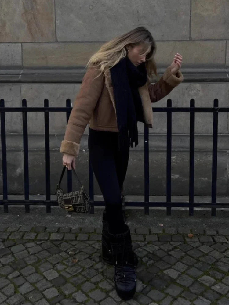 Dominique® | Women's coat jacket with lapels for autumn and winter