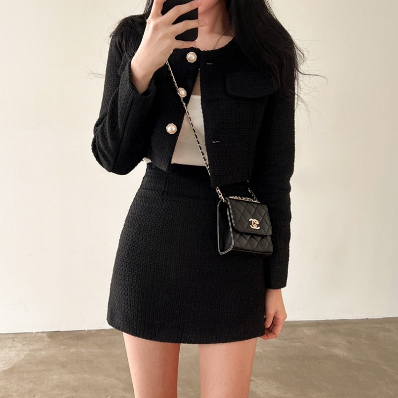 Armanda® | Elegant Rock Und Blazer Set
