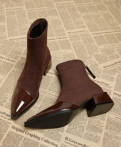 Joyce | Women's Pointed Toe Block Heel Ankle Boots