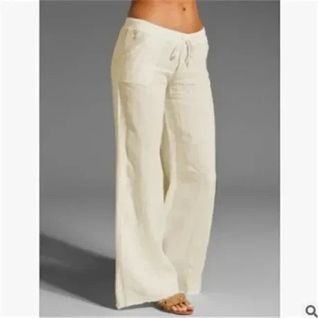 Annelise® | Airy And Stylish White Linen Trousers For Women