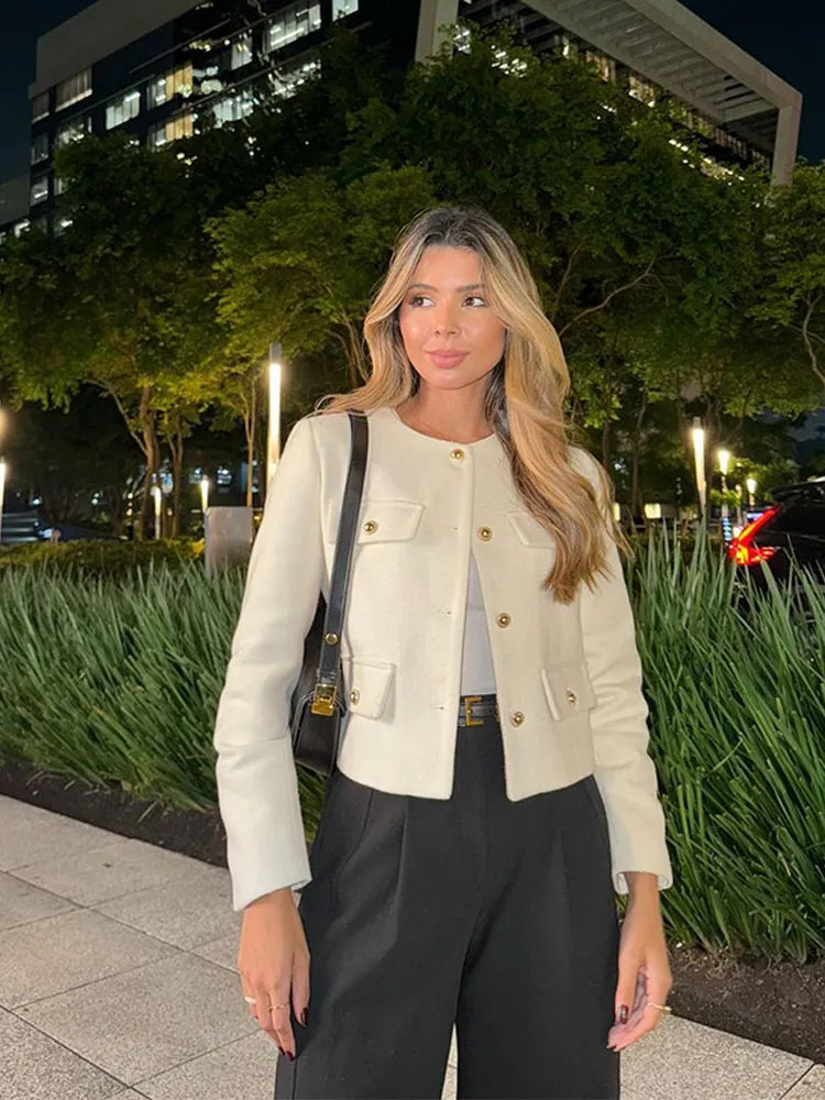 Elizabeth® | Classic Tweed Blazer Autumn Fashion