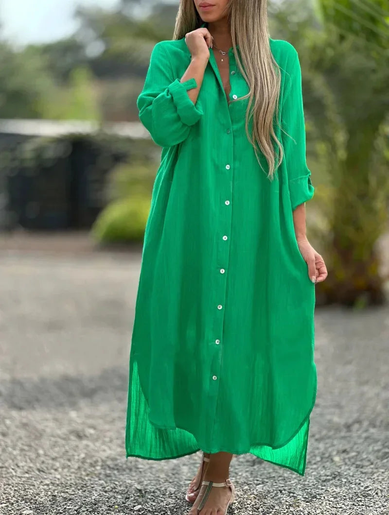 Mia | Elegant Cotton Hemp Summer Dress for Women