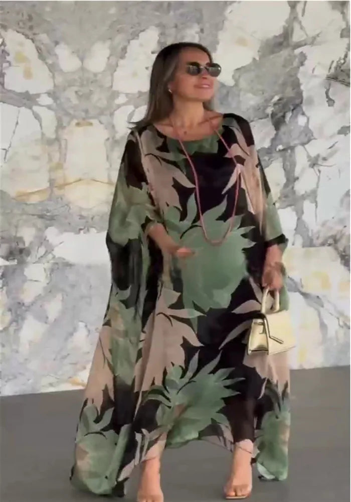 Fatima | Floral Printed Breezy Kaftan for Effortless Elegance