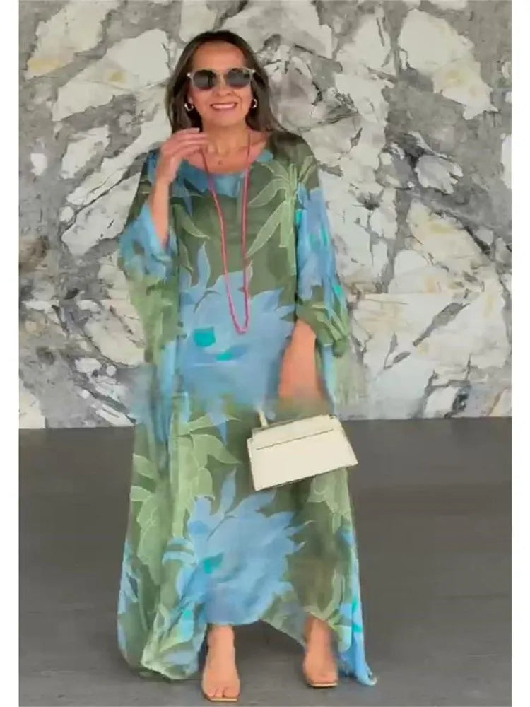 Fatima | Floral Printed Breezy Kaftan for Effortless Elegance