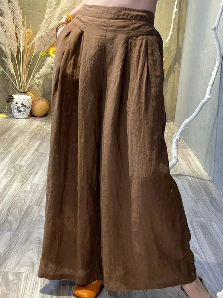 Angela® | Wide pleated trousers