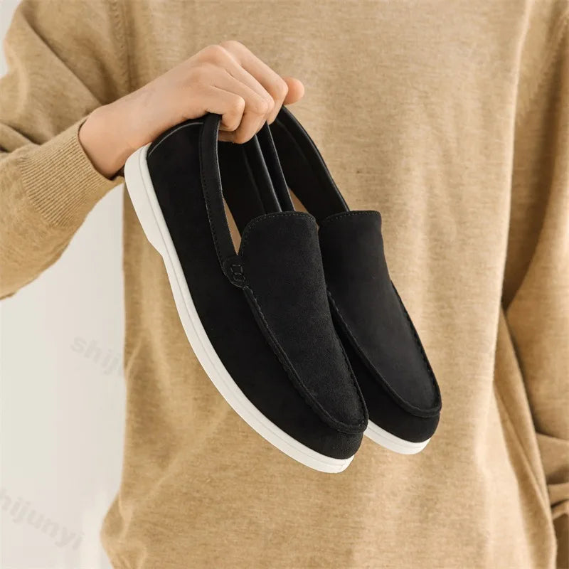 Men’s Loafers – Suede Feel – Slip-On Design – Cushioned Insole – Non-Slip Sole
