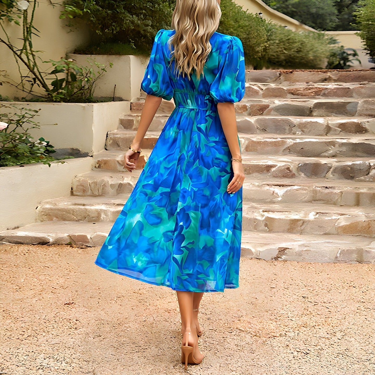 Adela® | V-Neck Midi Dress