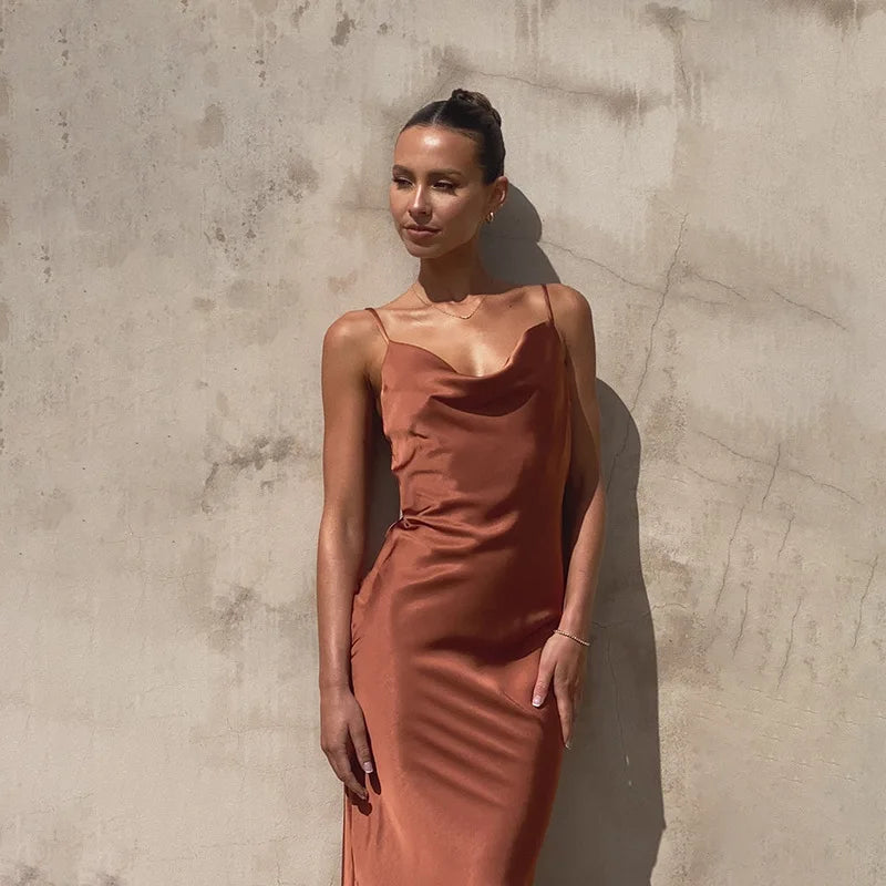 Christina® | Long satin dress
