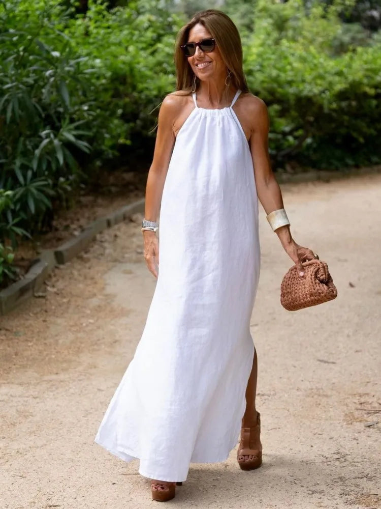 Melinda | Elegant Halter Dress for Summer Events
