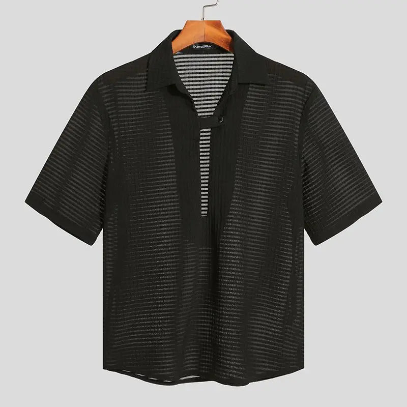 Ciara® | Striped shirt with long sleeves and lapels