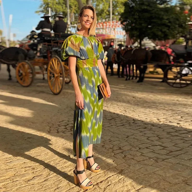 Natasha | Elegant Maxi Dress with Balloon Sleeves for Women