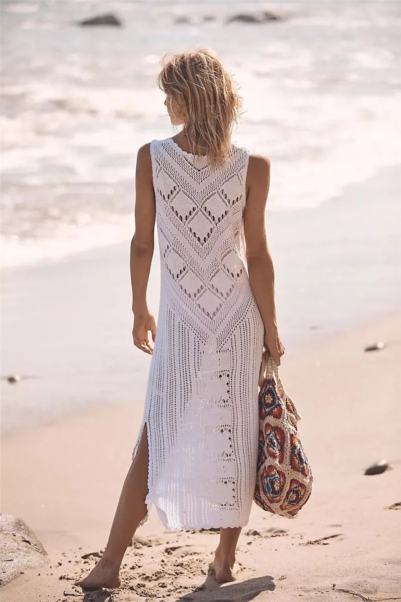 Belén® | Summer knitted hollow out dress.