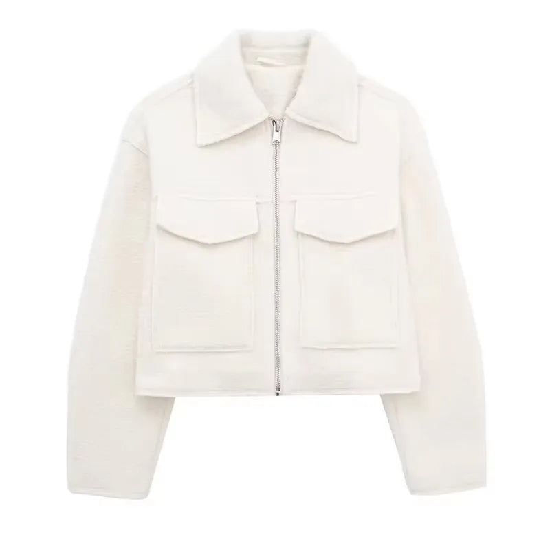 Clara® | Gray jacket with zip pockets
