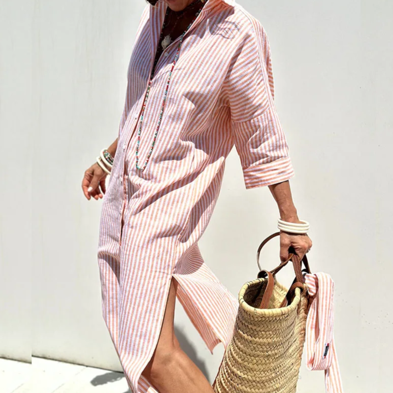 Bárbara® | Elegant Striped Blouse Dress