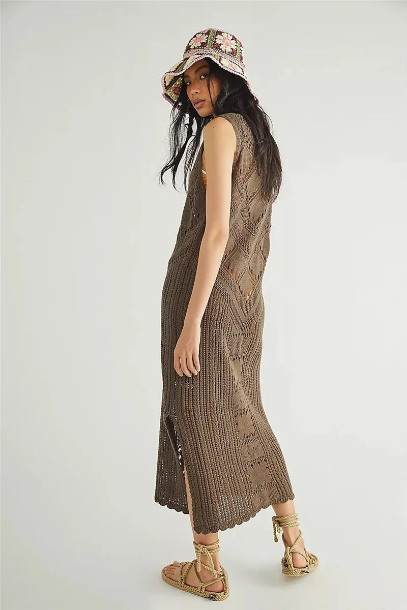 Belén® | Summer knitted hollow out dress.