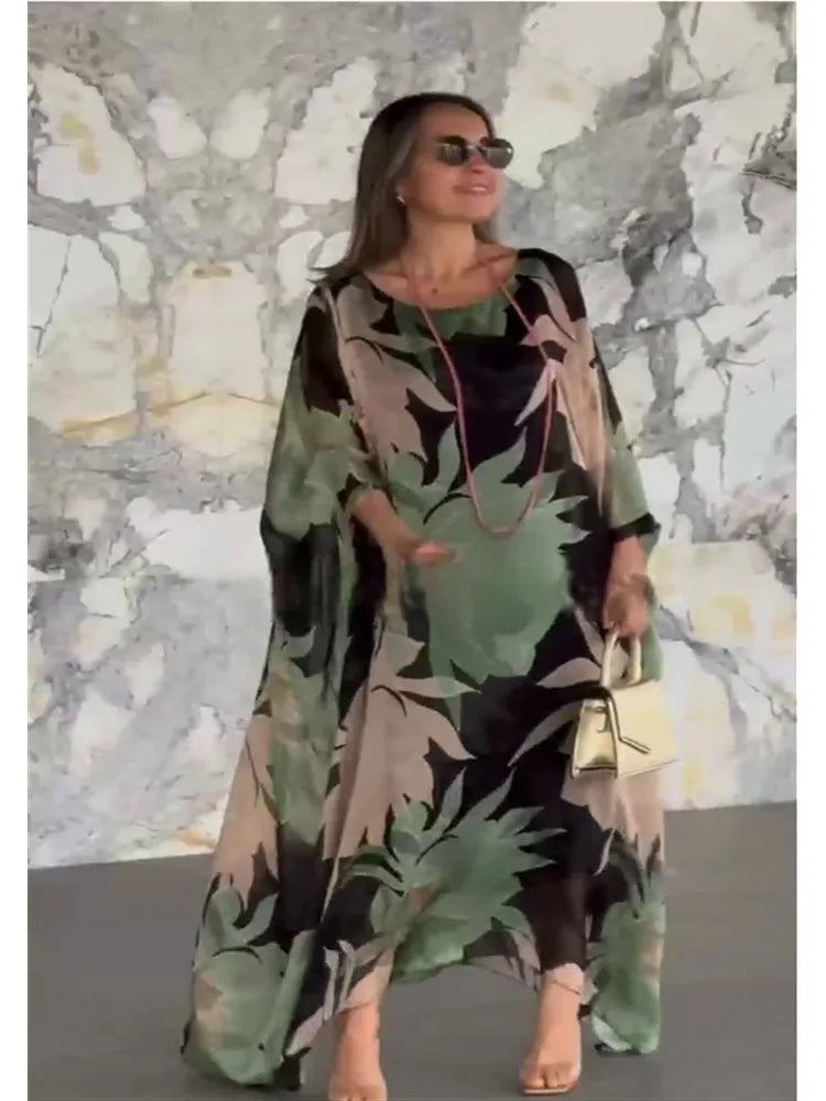 Fatima | Floral Printed Breezy Kaftan for Effortless Elegance