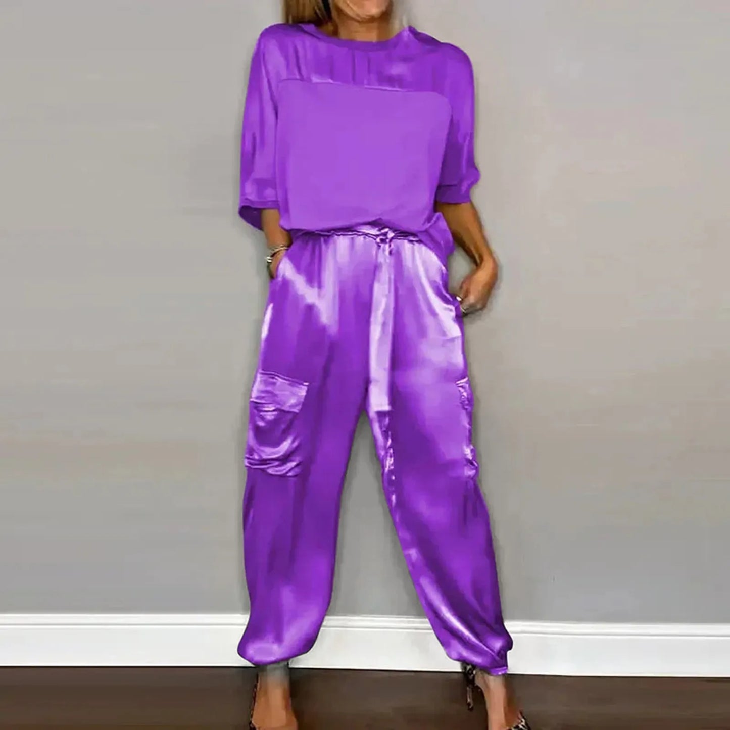 Cayetan® | Satin Two Piece Lounge Set