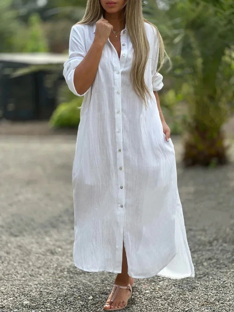 Mia | Elegant Cotton Hemp Summer Dress for Women