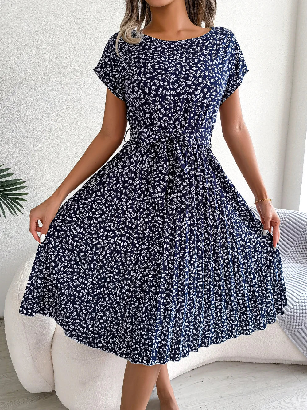 Constanza® | Summery Chiffon Dress With A Floral Pattern