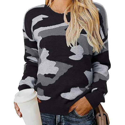 Chloe® | Knitted sweater with leopard camouflage