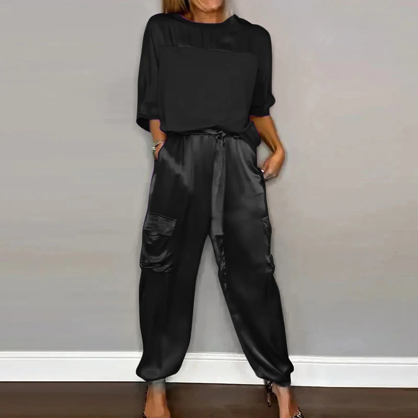 Cayetan® | Satin Two Piece Lounge Set