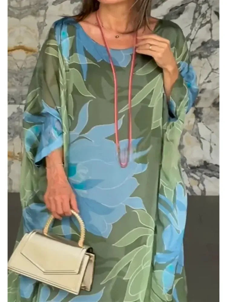 Fatima | Floral Printed Breezy Kaftan for Effortless Elegance