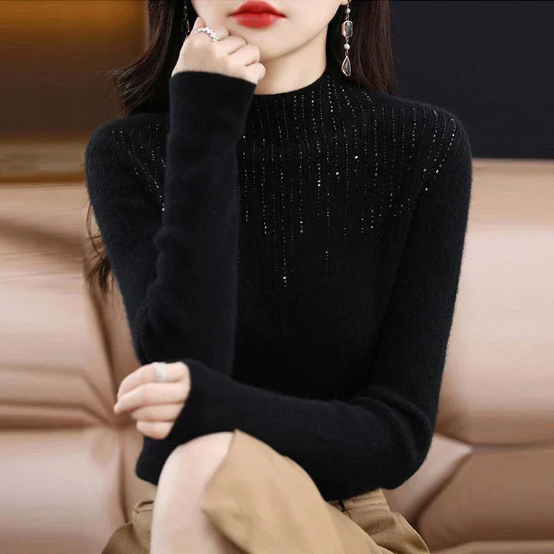 Beata® | Elegant alpine turtleneck sweater with crystals