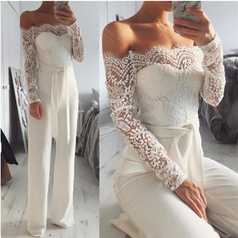 Angelines® | Jumpsuit With Long Sleeves And Lace