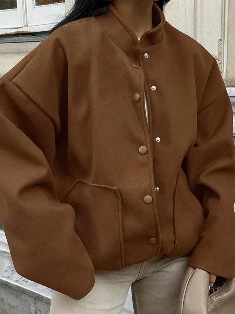 Brenda® | Women's wool coat with stand-up collar