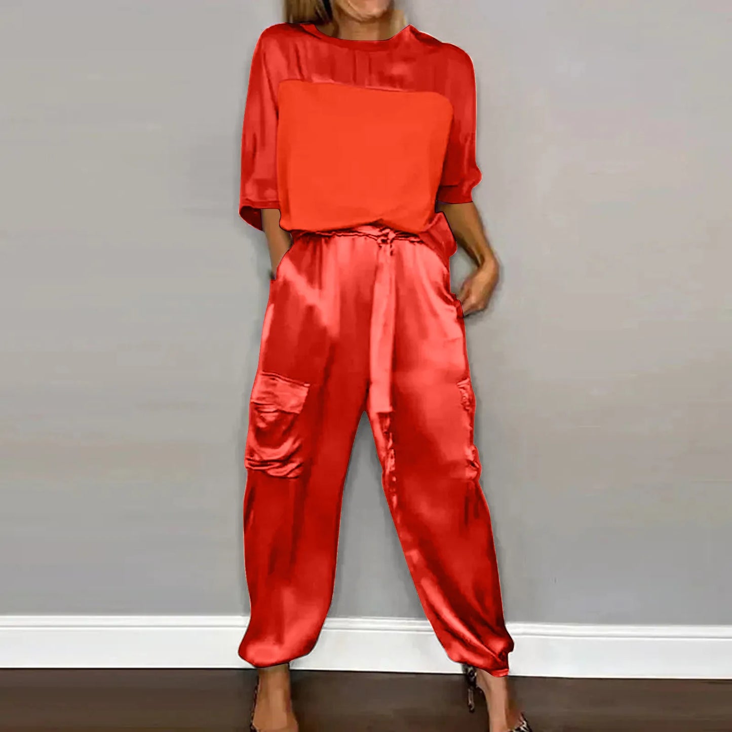 Cayetan® | Satin Two Piece Lounge Set