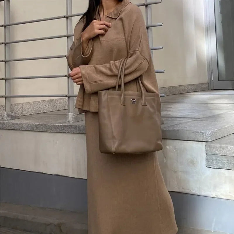 Charity® | Knitted set consisting of a loose sweater and long skirt