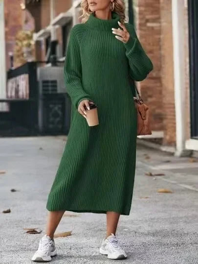 Cassandra® | Knitted sweater dress for women with high collar