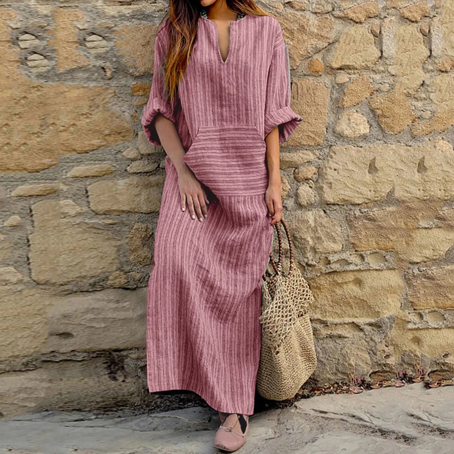 Dayana® | Long Striped Dress In Vintage Style