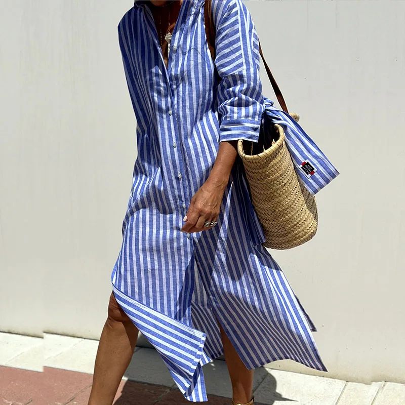 Bárbara® | Elegant Striped Blouse Dress